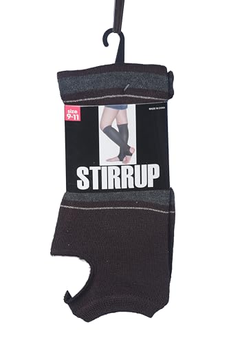 Tipi Toe Women’s Stirrup Socks – Over the Knee - Brown Striped Color
