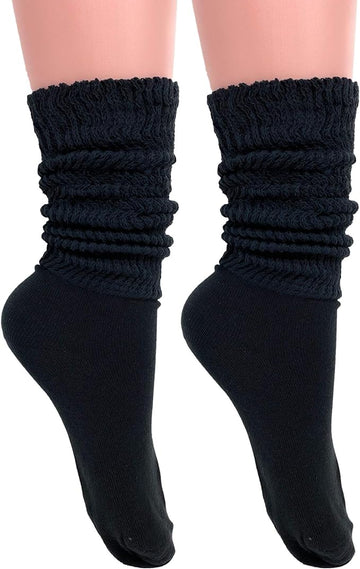 Women's Cotton Lightweight Slouch Socks, Extra Thin, 2 Pairs, Size