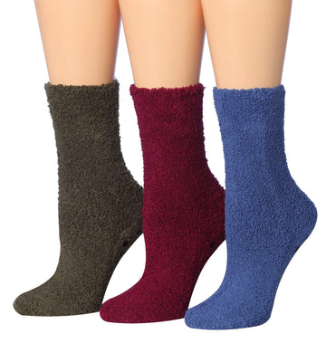 Women's 3 Pairs Cozy Microfiber Soft Anti-Skid Slate Serenity Colorful