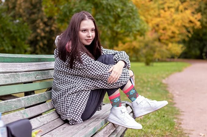 Women's 6-Pairs Colorful Geometric Harmony Funky Argyle Stripes