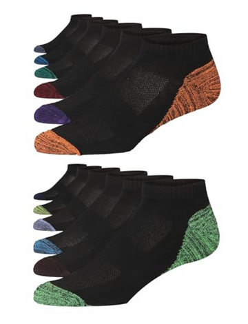 JAMES FIALLO Men's 12-Pairs Performance Low Cut Athletic Monochrome