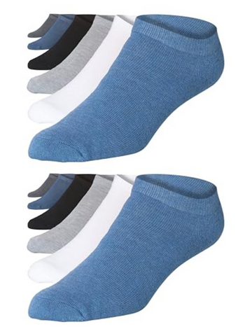 JAMES FIALLO Men's 12-Pairs Performance Low Cut Athletic Solid Colors