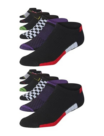 JAMES FIALLO Men's 12-Pairs Performance Low Cut Athletic Dark Tones