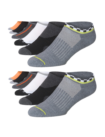 JAMES FIALLO Men's 12-Pairs Performance Low Cut Athletic Vibrant