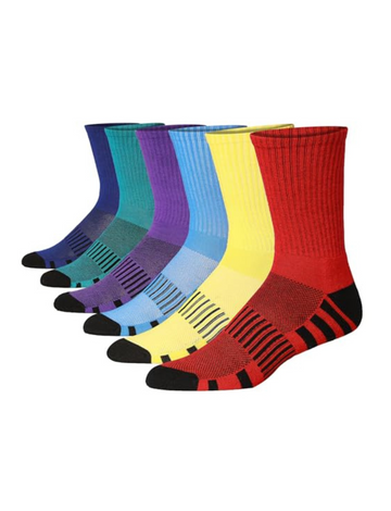 JAMES FIALLO Men's 6 Pairs Cushion Athletic Socks Comfortable