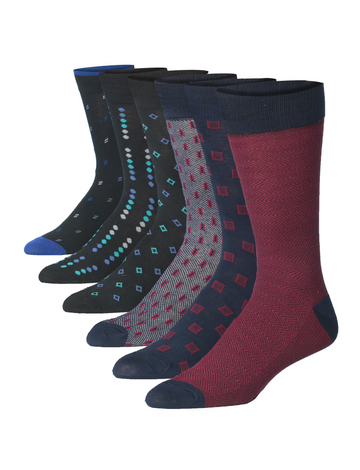 Men's 6 Pairs Casual Novelty Geometric Twilight Colorful Patterned