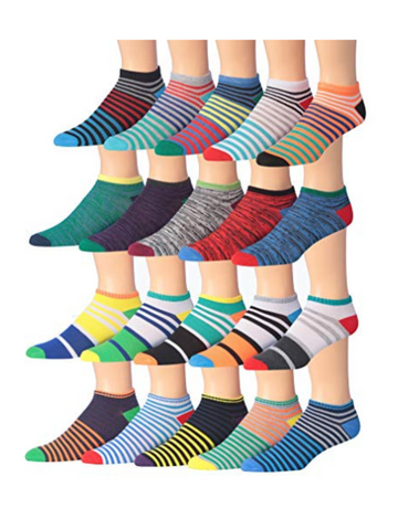 Men's 20 Pairs Classy Extra Lightweight Colorful Dynamic Lines of