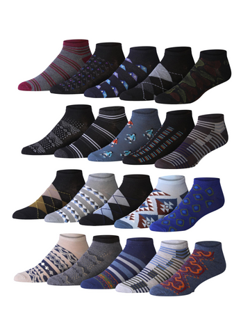 Men's 20 Pairs Classy Extra Lightweight Contemporary Argyle Stryped
