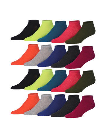 Men's 20 Pairs Classy Extra Lightweight Solid Classic Colorful Pattern