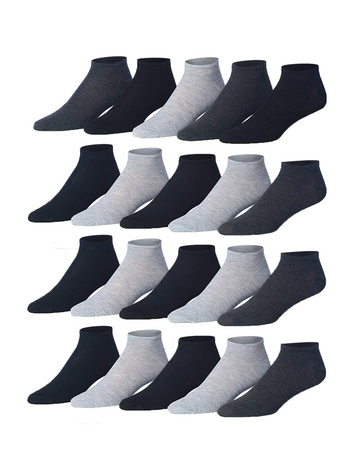 Men's 20 Pairs Classy Extra Lightweight Solid Neutral Monochrome