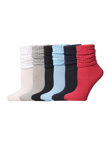 Tipi Toe 6 pack Women's Slouch Socks Knee High Boot Diverse Tone