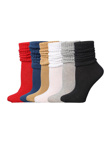 Tipi Toe 6 pack Women's Slouch Socks Knee High Dynamic Monochrome
