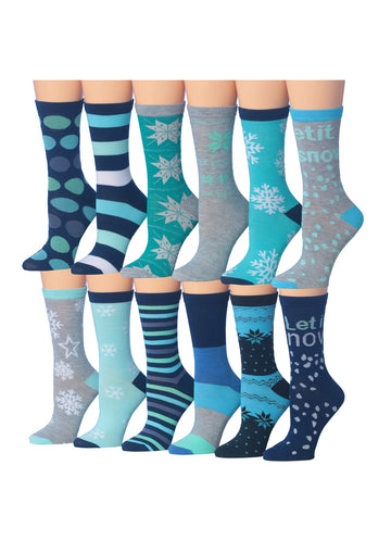 Women's 12 Pairs Lightweight Crew Socks – Colorful Aqua Turqwise