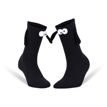 Black Magnetic Socks That Hold Hands Novelty Couple Socks
