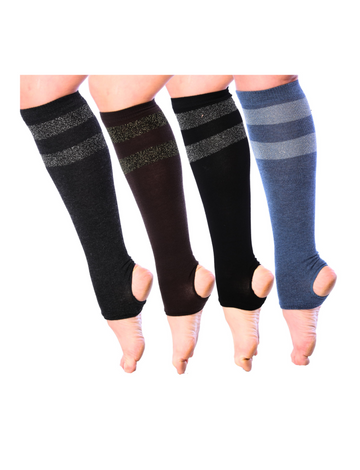 Tipi Toe Women's Stirrup Yoga Socks, Lightweight Knee-High Leg