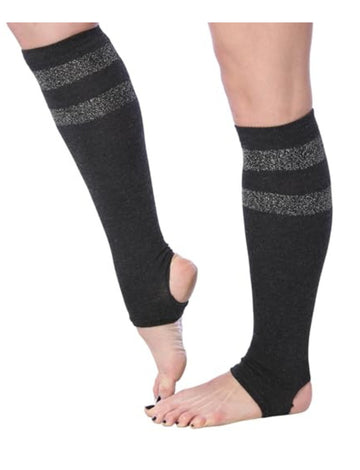 Tipi Toe Women’s Stirrup Socks – Knee High, Charcoal Color Pattern,