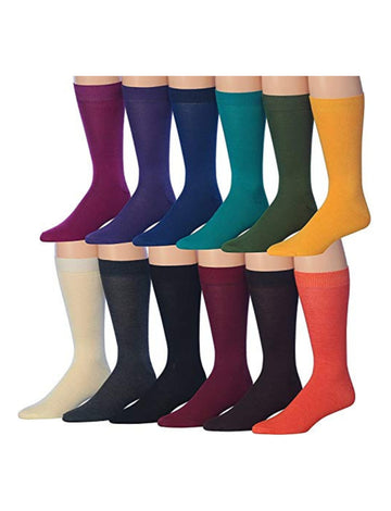 Men's 12 Pairs Casual Novelty Colorful Monotones Colorful Patterned