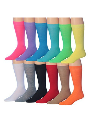 JAMES FIALLO Men's 12 Pairs Casual Novelty Rainbow-inspired Palette