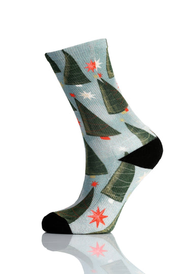 Christmas and Hanukkah Holiday Colorful CoolMax Crew Socks for Men &