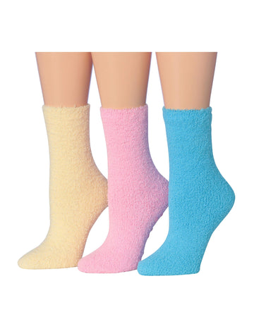 Women's 3 Pairs Cozy Microfiber Soft Anti-Skid Icy Lavender Colorful