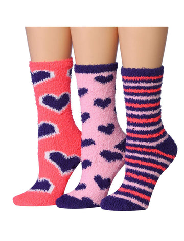 Women's 3 Pairs Cozy Microfiber Soft Anti-Skid Passion Paws Colorful