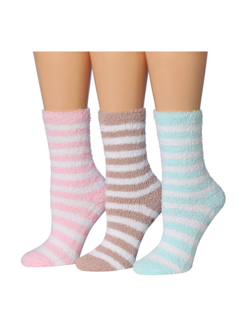 Women's 3 Pairs Cozy Microfiber Soft Anti-Skid Sunny Sorbet Colorful
