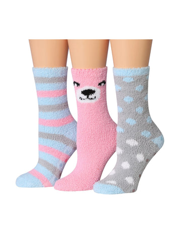 Women's 3 Pairs Cozy Microfiber Soft Anti-Skid Oceanic Stripes