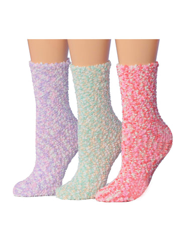 Women's 3 Pairs Cozy Microfiber Soft Anti-Skid Lavender Mist Colorful