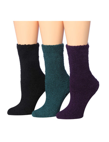 Women's 3 Pairs Cozy Microfiber Soft Anti-Skid Emerald Elegance