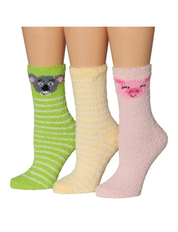 Women's 3 Pairs Cozy Microfiber Soft Anti-Skid Tropical Dreams