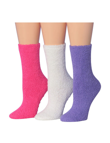Women's 3 Pairs Cozy Microfiber Soft Anti-Skid Marshmallow Blush