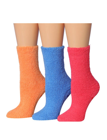 Women's 3 Pairs Cozy Microfiber Soft Anti-Skid Citrus Crush Colorful