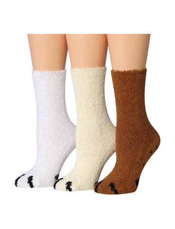 Women's 3 Pairs Cozy Microfiber Soft Anti-Skid Tiger's Whiskers
