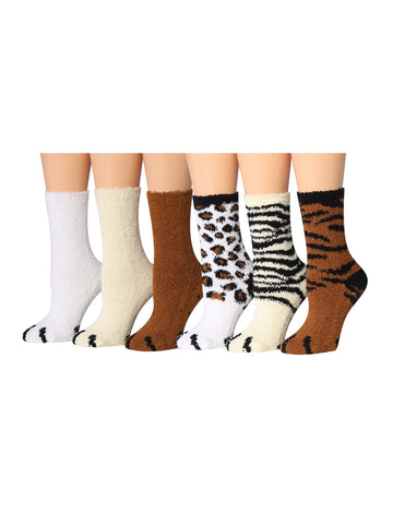 Women's 6 Pairs Cozy Microfiber Soft Anti-Skid Wild Humor Colorful