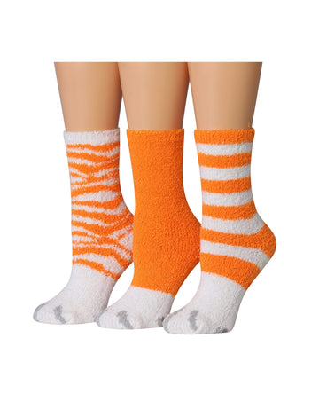 Women's 3 Pairs Cozy Microfiber Soft Anti-Skid Sunny Leopard Colorful