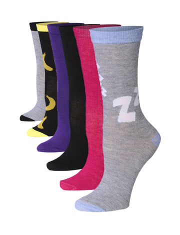 Women's 6-Pairs Colorful Patterned Playtime Classic Funky Patterned
