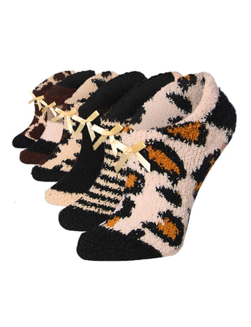 Women's 6 Pairs Cozy Microfiber Soft Anti-Skid Wild Comfort Colorful