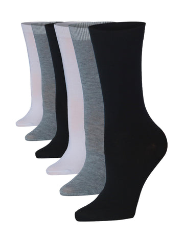 Women's 6-Pairs Colorful Classic Funky Patterned Crew Dress Socks