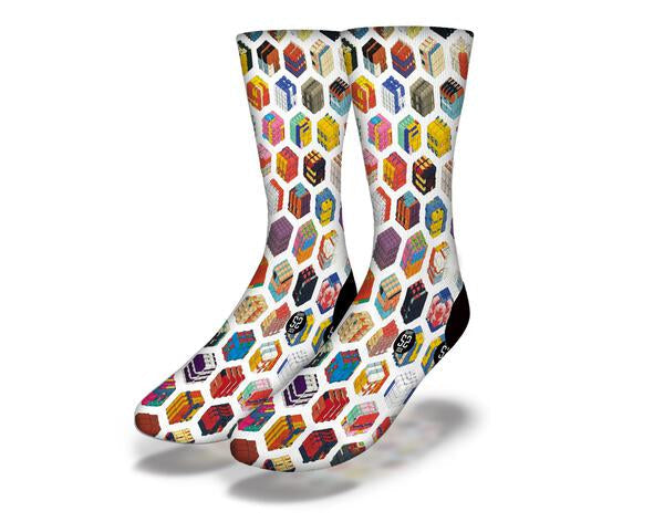 RUBIKS CUBES Fun Puzzle Socks