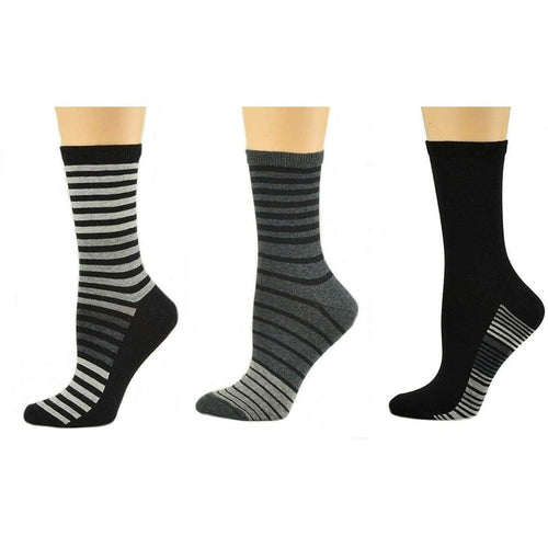 Sierra Socks Women's Striped Cotton 1 Pair or 3 Pair Pack Socks