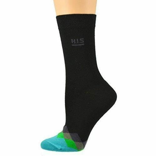 Women's Cotton Crew Socks for Dress or Casual with Contrast Toe