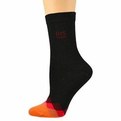 Women's Cotton Crew Socks for Dress or Casual with Contrast Toe