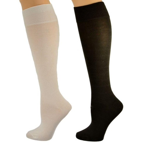 Women's Knee High Socks, Women's Classic Flat Knit Rayon Knee Hi