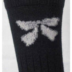 Women's Bow Socks, Hi-Bulk Acrylic Women's Sock, Cute Bow Sock, Crew