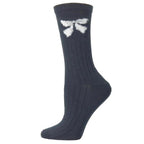 Women's Bow Socks, Hi-Bulk Acrylic Women's Sock, Cute Bow Sock, Crew