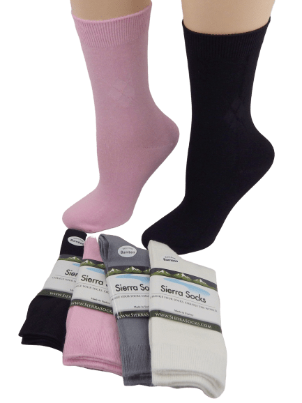 Women's Diamond Pattern Argyle Bamboo Crew Socks