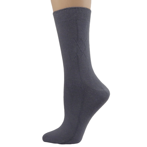 Women's Diamond Pattern Argyle Bamboo Crew Socks