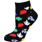 Women's Leaf Pattern Ankle Combed Cotton Socks