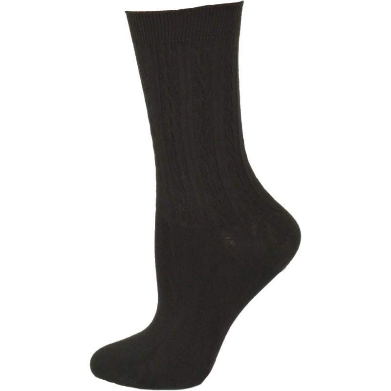 Women's Rayon Socks, Women's Cable Pattern Crew Rayon Socks - 3 Pair