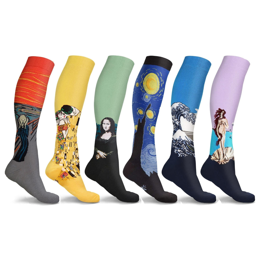 3 Pairs of DCF Famous Art Paintings Unisex Compression Socks
